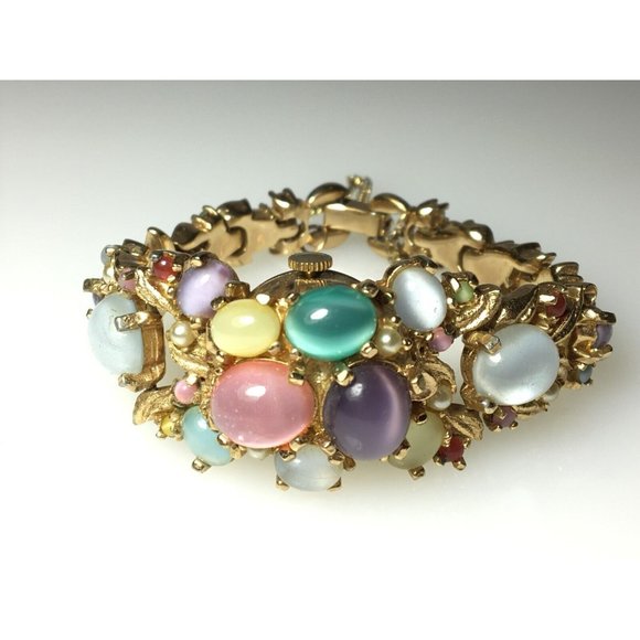 Vintage Fruit Salad Pedre Hidden Dial 17 Jewel Swiss Watch  1960s. Winds & Runs - Picture 2 of 14